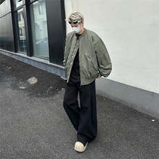 美式纯色MA1飞行夹克短宽解构棉服男女潮宽松重磅外套HY686/P90，男装棉衣，星座506