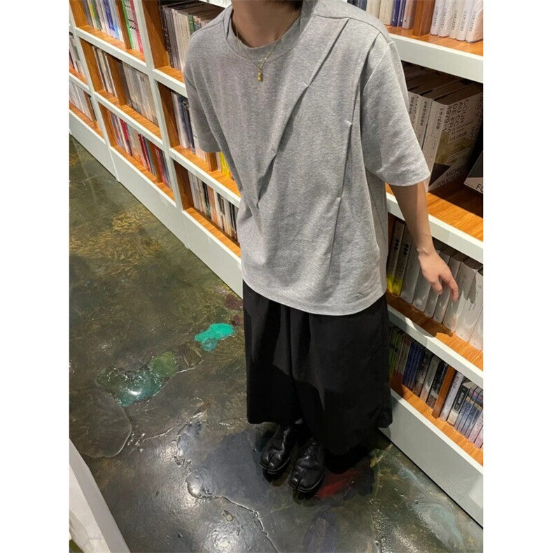 【有货】DXT78LL-特P35cleanfit花灰色拼接解构风度短袖t恤设计,男装T恤,星座1007（原301D）