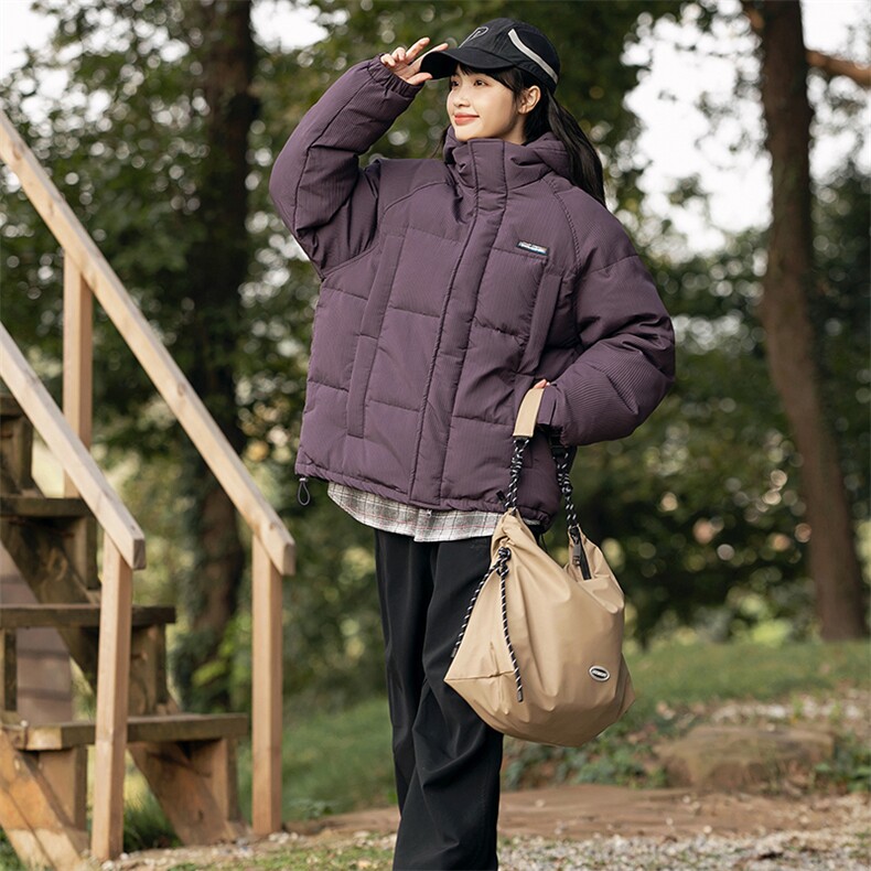 2026冬季新款男日系潮牌纯色连帽白鸭绒羽绒服加厚外套YR28-F235图片