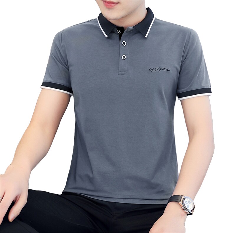 2021新款夏季潮流男装衬衫领POLO衫短袖T恤男翻领半袖PL125-P25,男装T恤,星座217-4