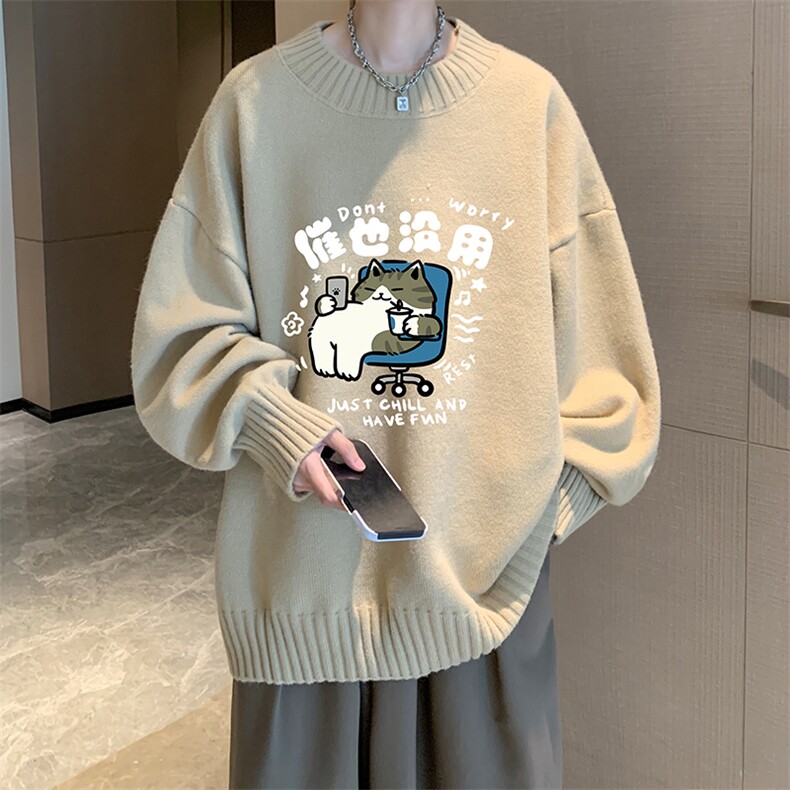 半高领毛衣男大码胖子针织衫毛线衣M18403-P45加绒款-P65,男装针织衫/毛衣,电商A040
