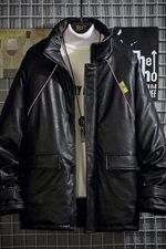 网格日系缉明线休闲皮衣男秋季时尚青年皮夹克A090-MY75P125限158，男装棉衣，电商A089-1