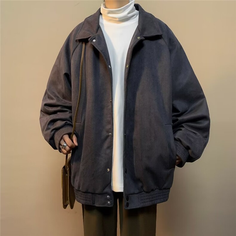 麂皮绒外套男男装夹克男士春秋款夹克麂皮绒330克双层W1155P65图片