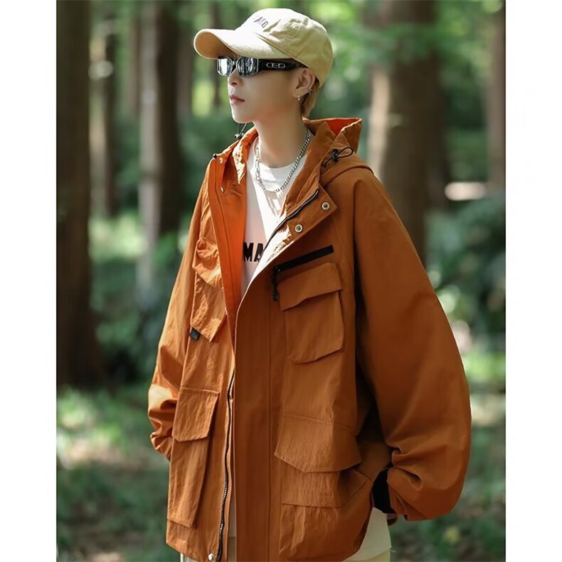 日系A工装大口袋设计连帽户外冲锋衣夹克登山服外套JK910-P68,男装夹克,星座1109-3