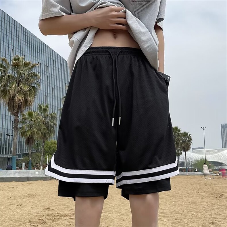 潮气质ins男夏季慵懒宽松型时尚潮牌休闲裤五分裤运动裤K3831-P28图片
