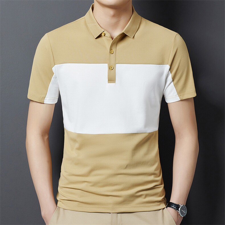 DYB9260钱塘2020-3新款POLO衫纯棉短袖夏季翻领上衣P53，男装Polo衫，钱塘207-3