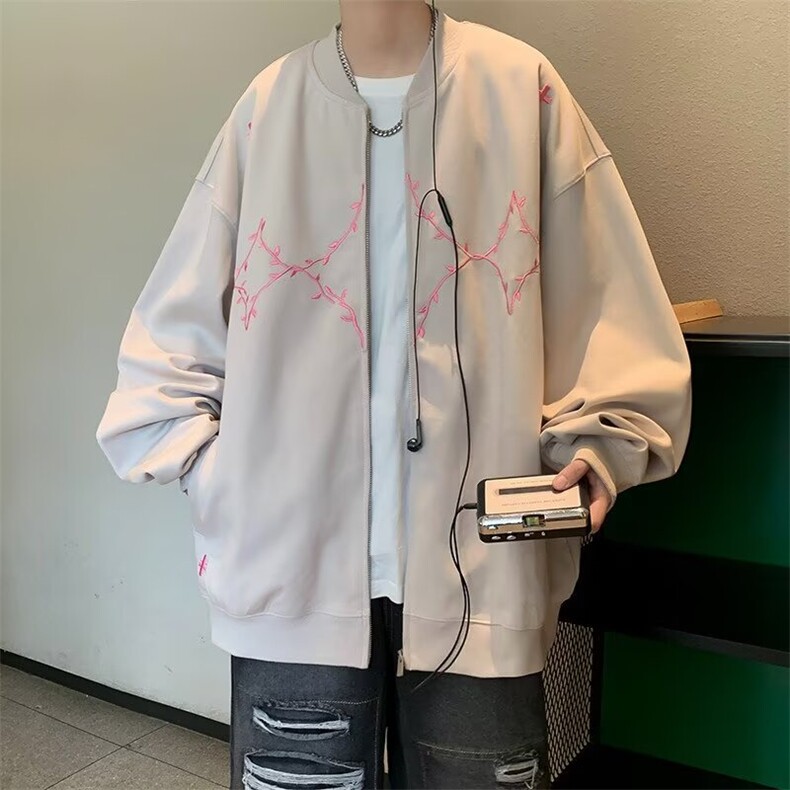 1506A/GWT620/P42飘絮羊毛呢混纺手工珍珠链条哈灵顿夹克1图片