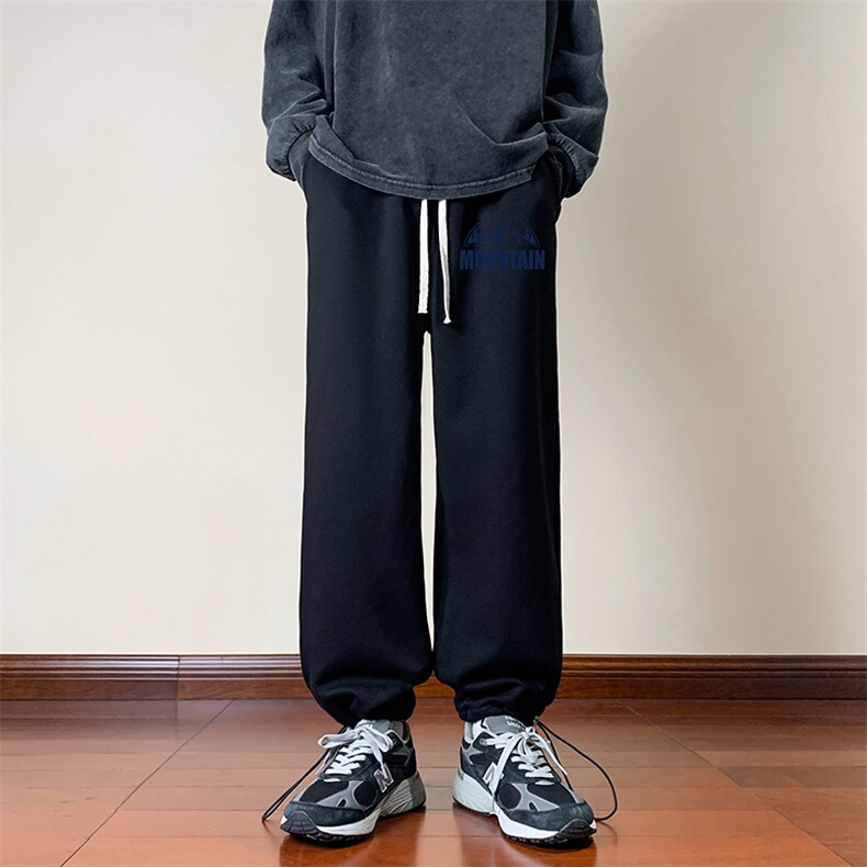可束脚加厚加绒运动裤男大码宽松直筒卫裤男K13255-P35加绒-P45,男装休闲裤,电商A040