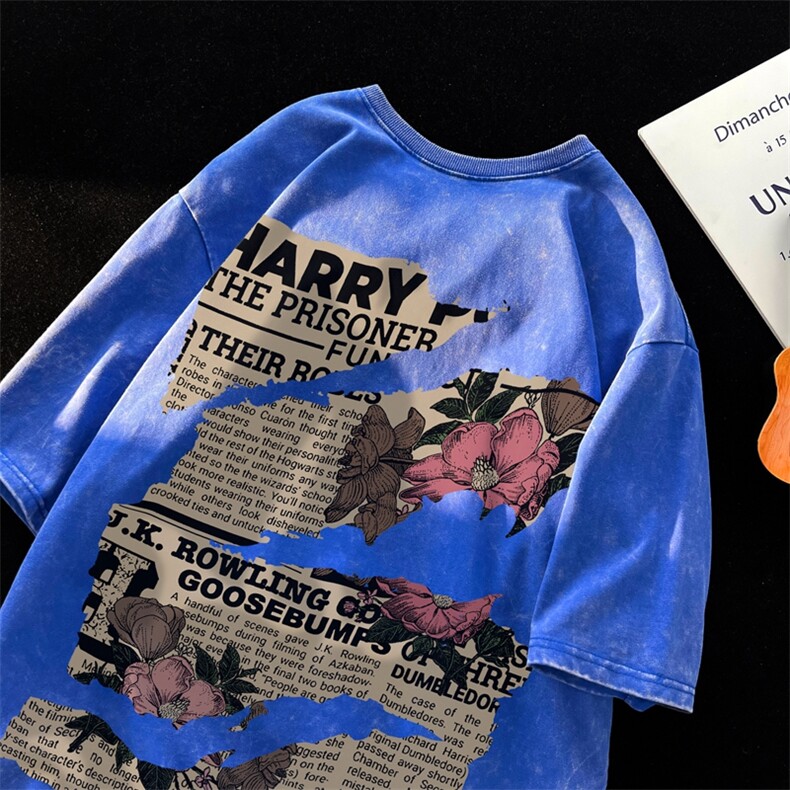 2025年夏季复古水洗T恤力推XZ517A-BK1179P38，男装T恤，星座517A