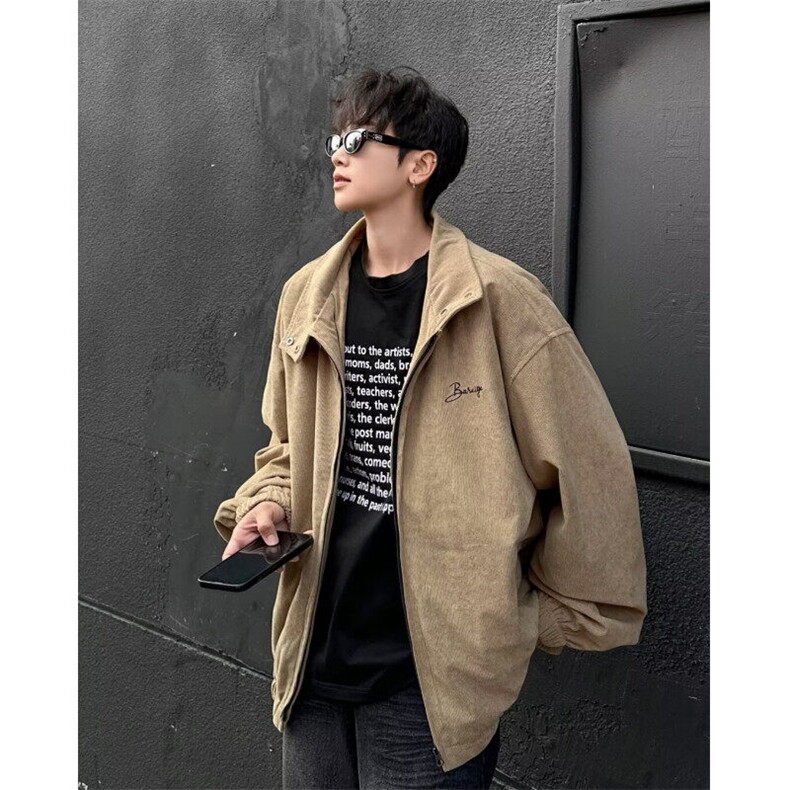美式高街外套男款春季宽松运动夹克百搭潮牌棒球服休闲W6276-P60,男装夹克,星座412-3