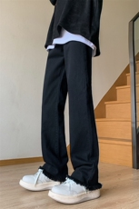 B221美式ins高街小众情侣款毛边微喇牛仔裤LK23004-P55控78，男装牛仔裤，电商B221