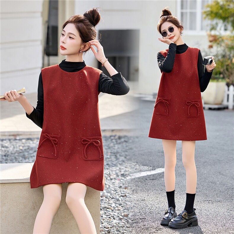 优雅连衣裙套装女2026春季新款气质高级感打底亮片背心裙两件套，女装套装/套裙，流量+