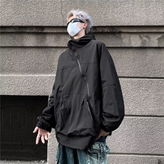 2023秋季双层斜拉链连帽冲锋衣外套男女装棒球服上衣潮JK8726，男装夹克，星座1116A-1（原606A）