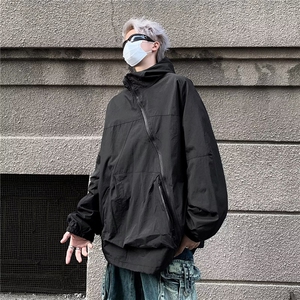 2023秋季双层斜拉链连帽冲锋衣外套男女装棒球服上衣潮 JK8726图片