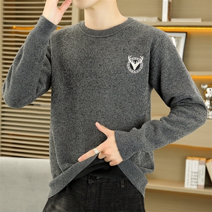 毛衣男加绒加厚一体绒卫衣秋冬天毛线针织衫 7033-P28图片