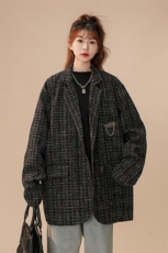 小香风中性风西装女西服男大码M-5XL情侣西服女外套女XF8746P95控，男装西服套装，星座227-7