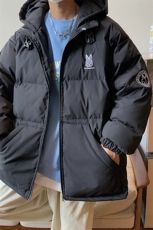港风新品小兔刺绣宽松男士棉衣韩版情侣棉服冬装外套G1035P128，男装棉衣，电商A339