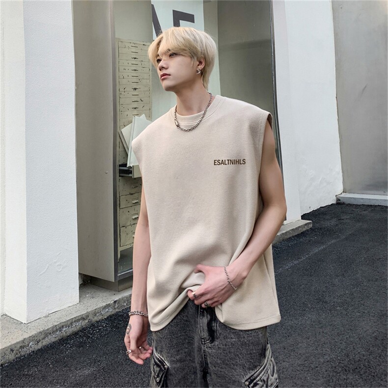 华夫格背心直播高品质重磅220克esa印花HB7108-P25控38,男装背心/马甲,星座508（原C305）