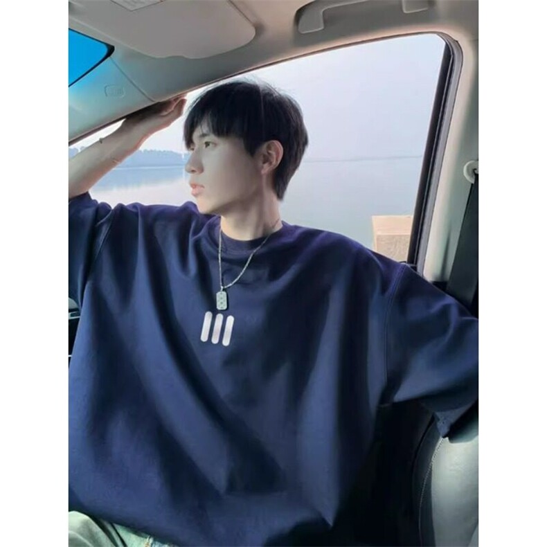 网络图男士夏季t恤新款纯棉潮牌潮流青少年宽松半袖上衣服男装,男装T恤,星座715-4