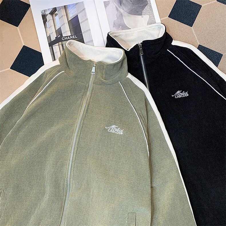 潮牌拼接工装外套男生2024秋冬新款宽松休闲运动夹克W6042-P70,男装夹克,星座412-2