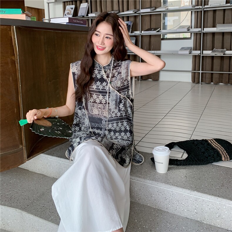 现货复古风花色上衣+裙裤轻风两件套2C275-5553-P165K238，女装套装/套裙，2C275