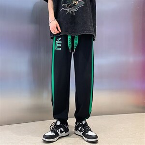 网红裤子男秋季潮流宽松休闲长裤韩版修身束脚运动裤JQ68P35图片