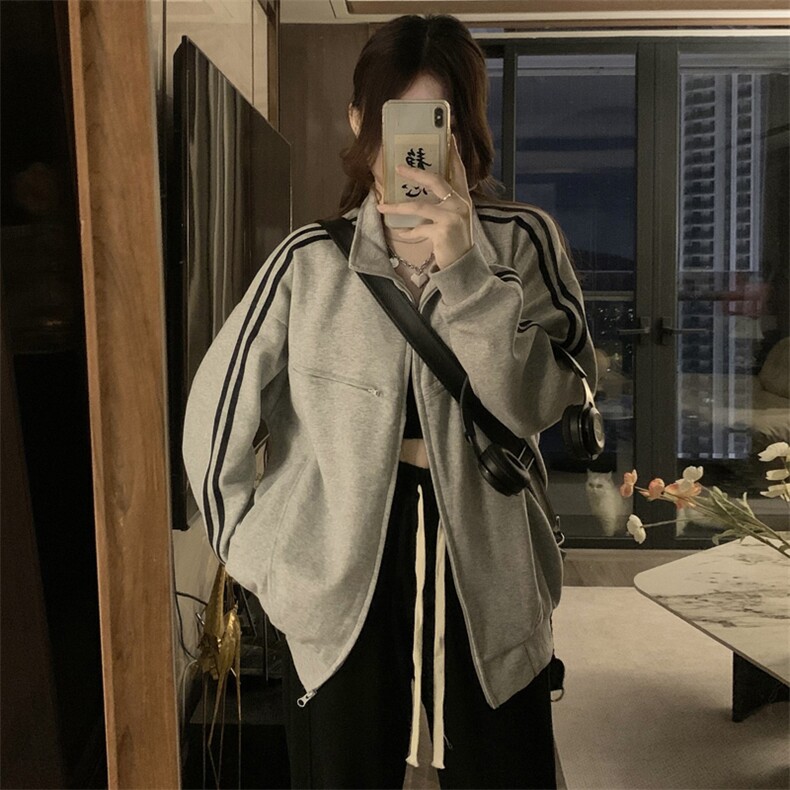 2025年秋款拉链卫衣潮牌男女美式百搭宽松运动开衫外套C799-P100,女装短外套,星座911-2(原星座613-2）