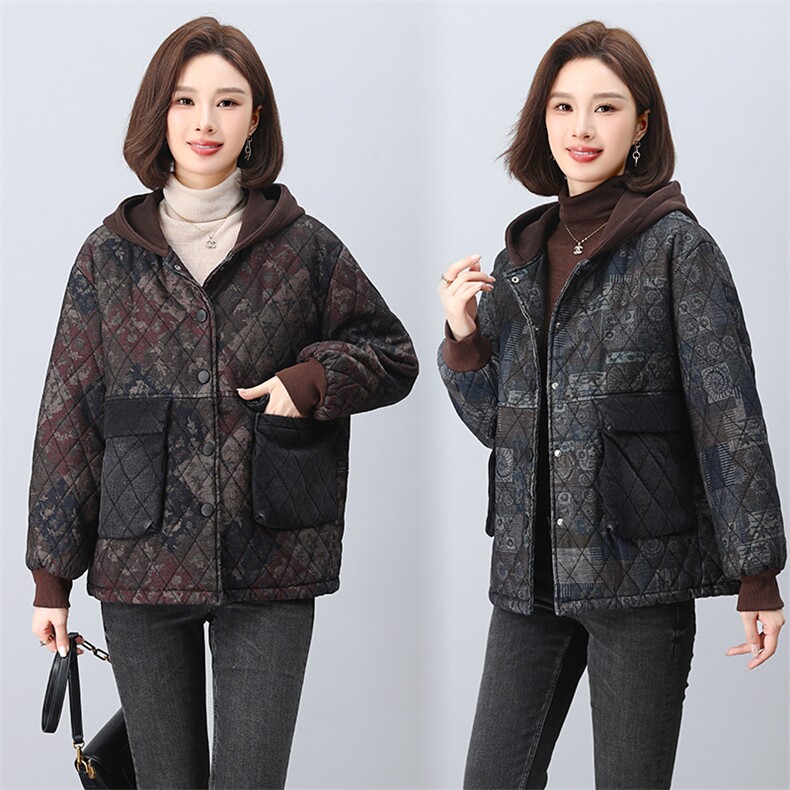 时尚保暖棉服女冬季新款加厚短款外套宽松显瘦连帽棉衣图片