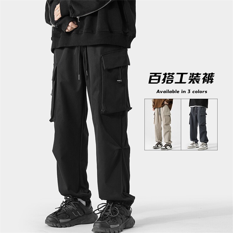 特批43无差价春季日系机能伞兵裤大口袋工装裤男大码束脚裤K1166,男装休闲裤,电商A082