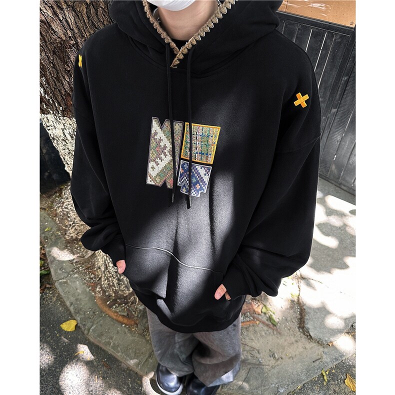 刺绣连帽卫衣男女秋冬民族风设计感潮帽衫Y7052P55，男装民族服装，星座1116-2