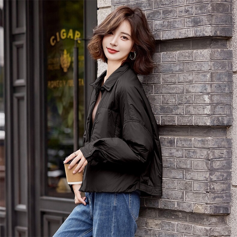 卡其色翻领轻薄保暖棉衣女2025秋冬新款小个子棉服外套女,女装棉衣/棉服,梦懿尔