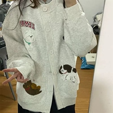 现货美式复古字母刺绣开衫外套W734/P53，女装短外套，星座205-3