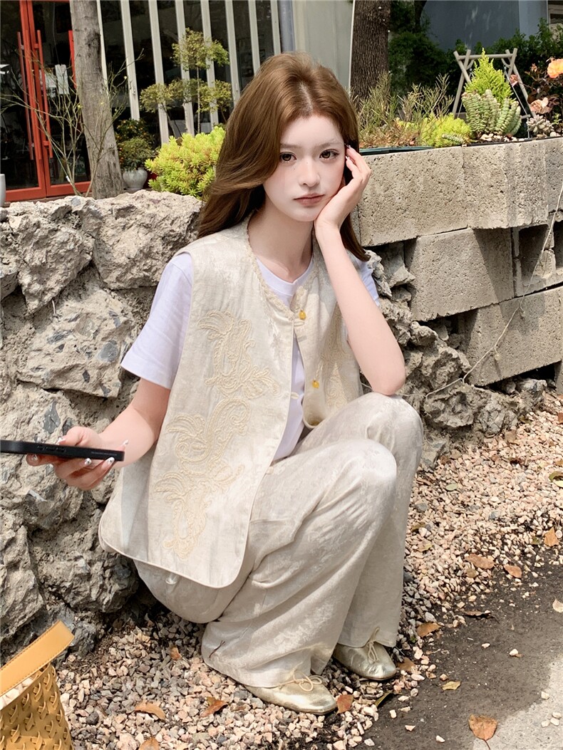 新款现货新中式两件套2230-P195-K299,女装套装/套裙,网红馆