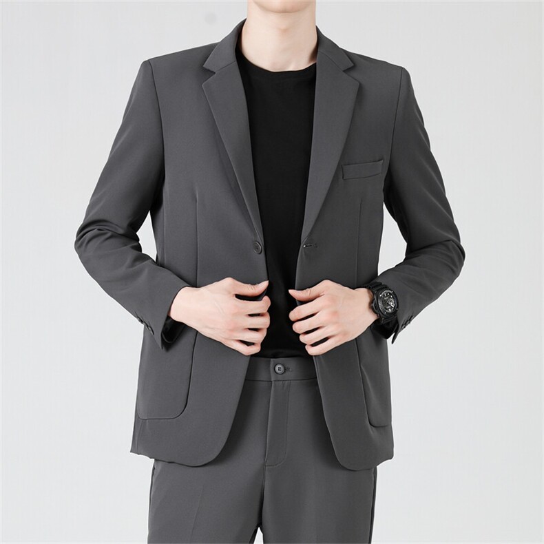 休闲小西装男士韩版修身潮流痞帅气三件套西服套装商务外套两件套,男装西服,星座505-2（原电商A260-1)