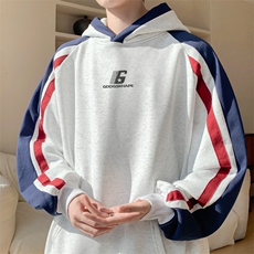 华棉春秋内景新款撞色宽松连帽卫衣男潮流百搭WY00678/P50加绒P55，男装卫衣，电商B316