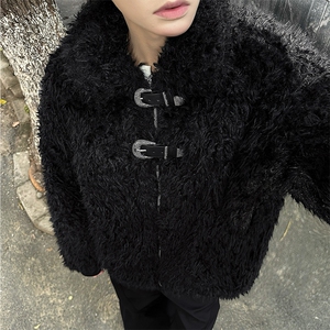 美拉德羊羔毛棉服外套男女冬季加厚夹棉皮草夹克MY910特P100图片