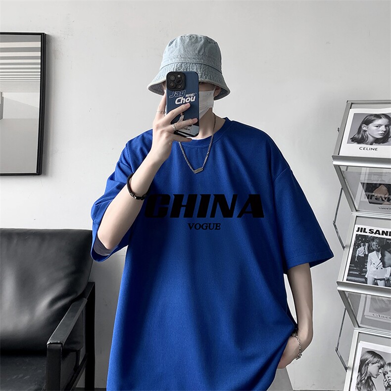 HT73001-P22华夫格t恤男短袖男大码五分袖大皂风,男装T恤,电商A040