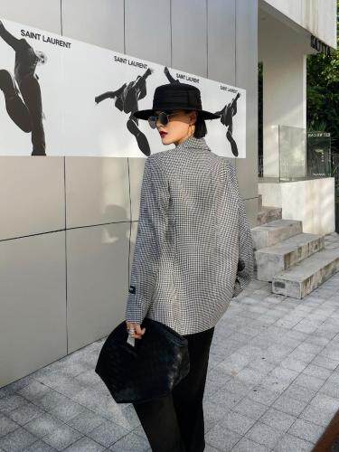 【现货】秋装新款，千鸟格西装外套，显瘦，女装西装，哥卓