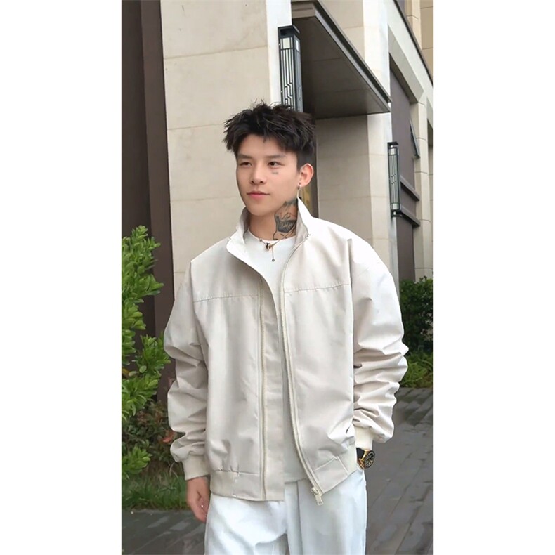 26春装新款美拉德立领飞行夹克boxy廓形休闲百搭外套上衣JK6500,男装夹克,电商A486