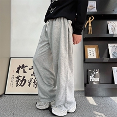 CK08/P78控108秋季新款中性风百搭舒适抽绳阔腿卫裤男女可穿图首，男装休闲裤，星座305B-1