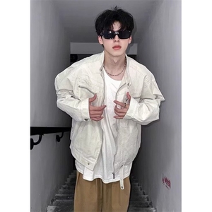 美式百搭潮牌外套男秋冬款复古立领工装哈灵顿夹克 JK103图片