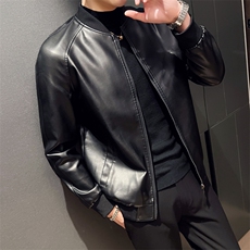 BN6601钱塘2020-2时尚休闲冬季厚款百搭中年男士皮衣外套P93，男装皮衣，钱塘207-2