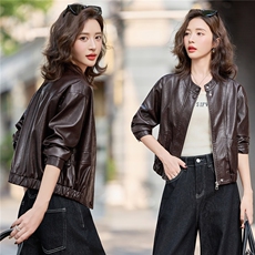 2025秋季新款时尚皮衣外套机车服，女装皮衣，1C078