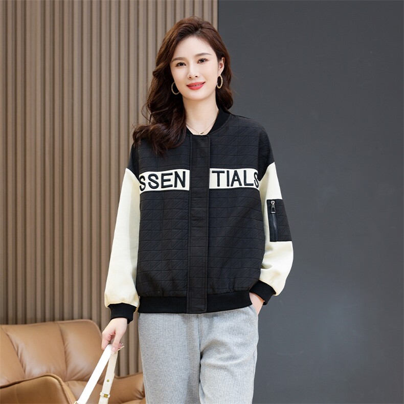 现货2023春季新款时尚小众设计百搭简约棒球服外套,女装短外套,深水步
