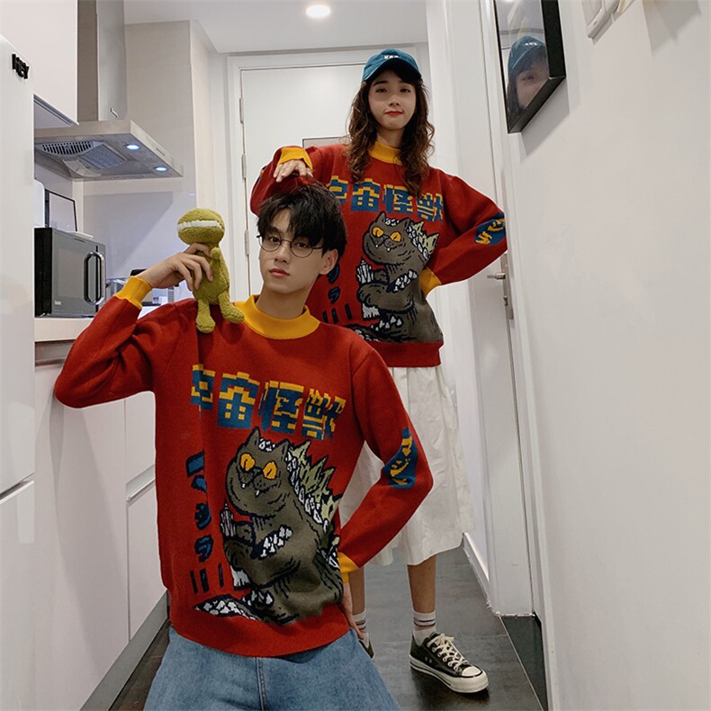 韩版复古加厚宽松情侣ins半高领毛衣针织衫男女T008-P80,男装针织衫/毛衣,星座1501