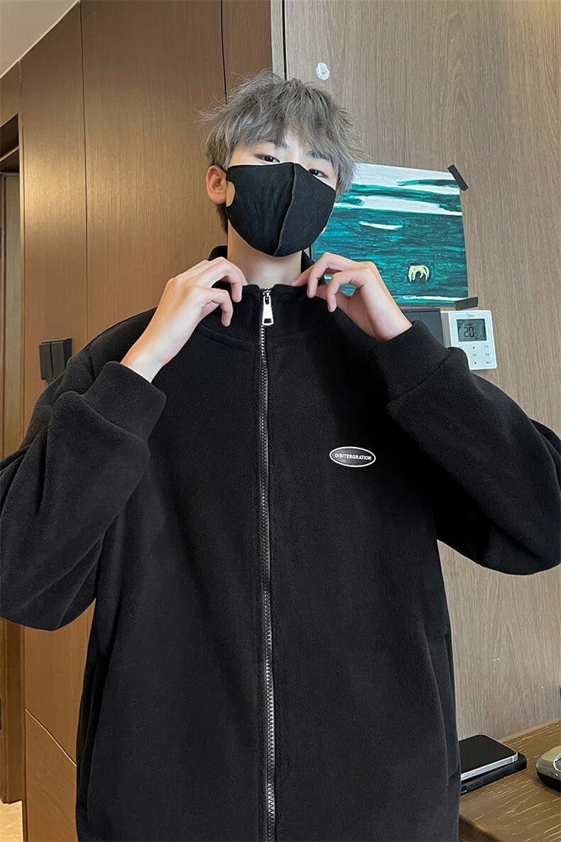 8XL-M摇粒绒外套男奥粒绒加厚羊羔绒卫衣内胆夹克JK1314P68控88,男装夹克,电商D206-1