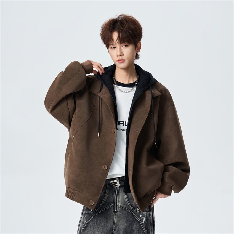 简约百搭宽松夹克男2026春季新款休闲潮流外套XZ309JK8001P98,男装夹克,星座309（原A406）