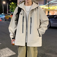 冲锋衣外套男2025春季新款宽松连帽休闲工装夹克潮流A259-P78，男装夹克，星座308B-2