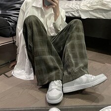 ！冬装加绒加厚格子灯芯绒直筒裤子B221-LK21163-P50加绒P60，男装休闲裤，电商B221
