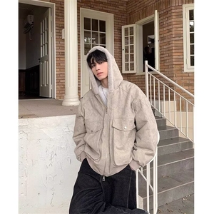 现货足 连帽拉链扎染棉服复古宽松保暖棉衣8184/P105图片
